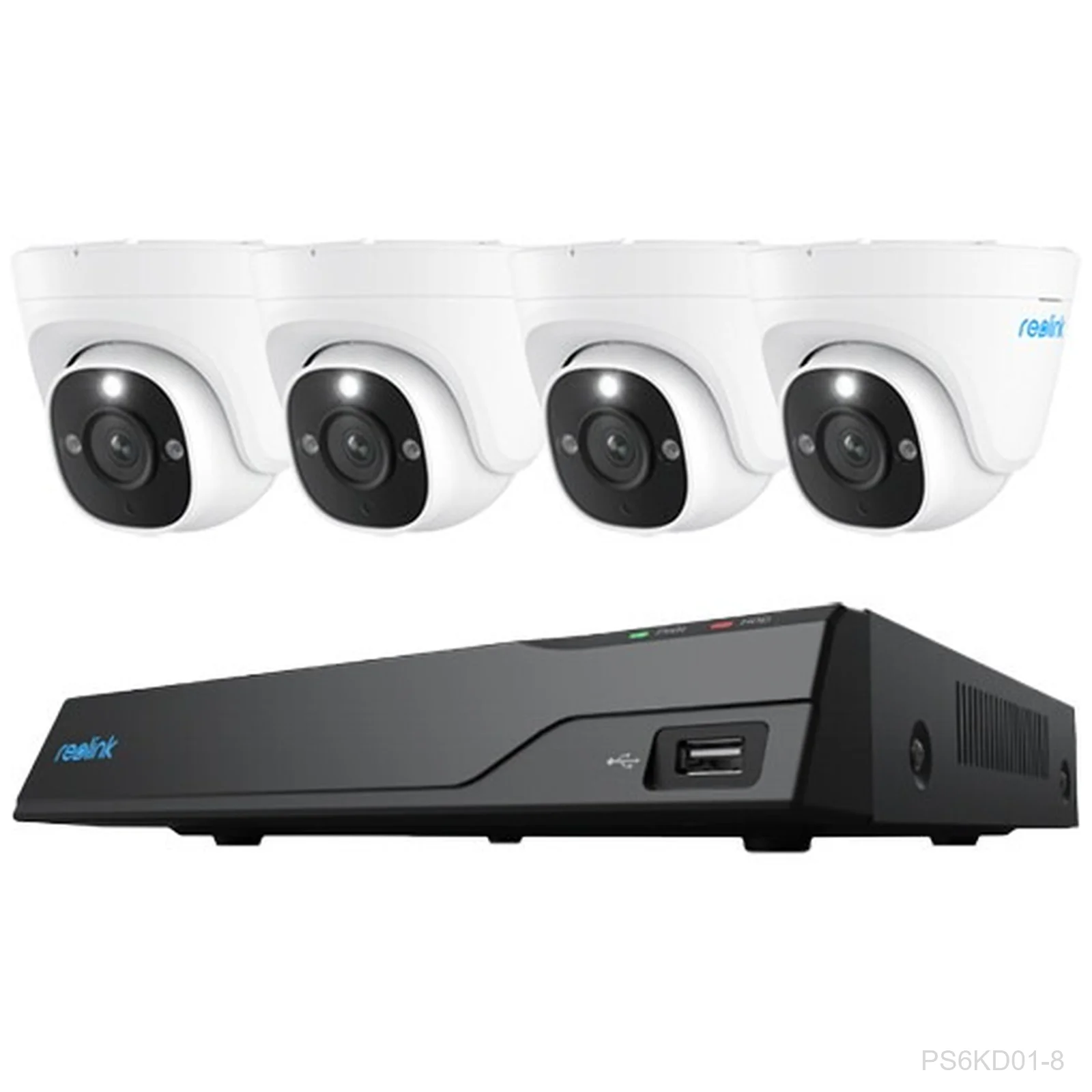 [PS6KD01-8] Reolink NVS8-12MD4, Bundle of 4 x 12MP Ultra HD Dome Camera With 8-Channel POE NVR, 2TB HDD Built-in