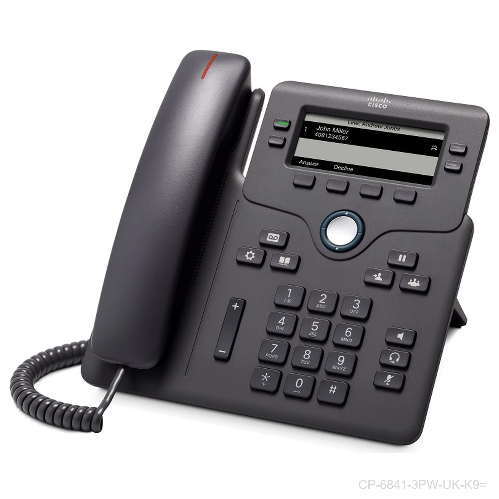 [CP-6841-3PW-UK-K9=] Cisco CP-6841-3PW-UK-K9= 6841 4-Line MPP IP Phone with UK Adapter