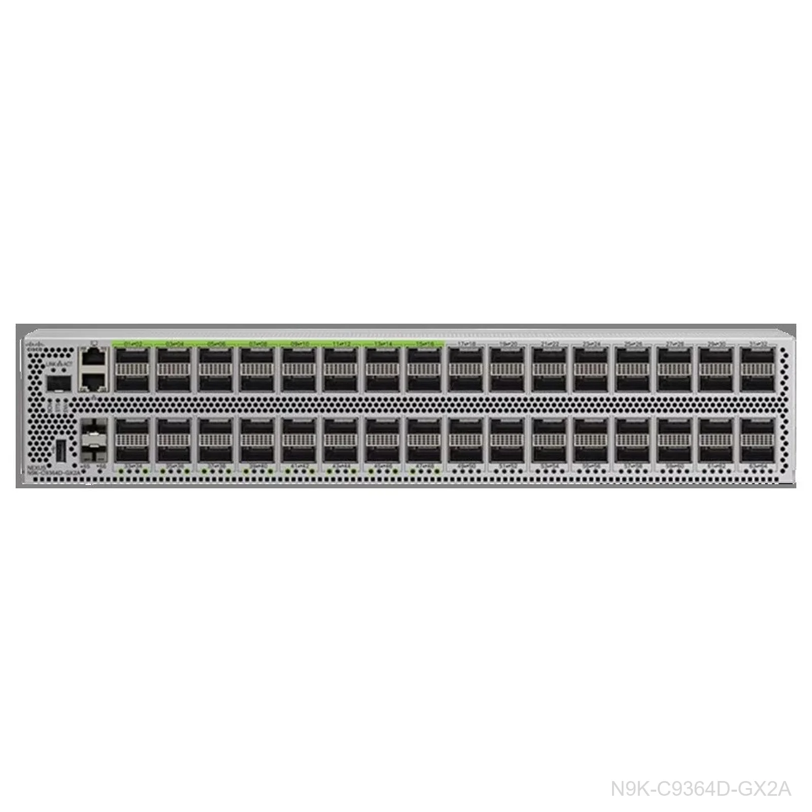 [N9K-C9364D-GX2A] Cisco N9K-C9364D-GX2A Nexus 9300 Switch, 64x 400G QSFP-DD, 2x 1/10G SFP+, 2RU