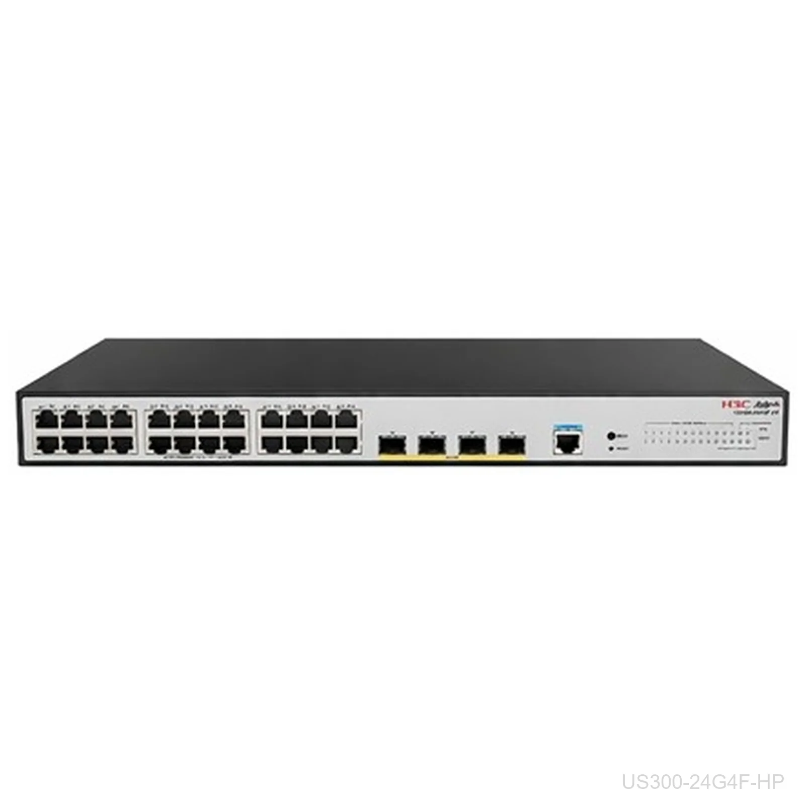 H3C US300-24G4F-HP Aolynk 24-Port Gigabit PoE+ Switch, 370W, 4x 1G SFP, 9801A8E4