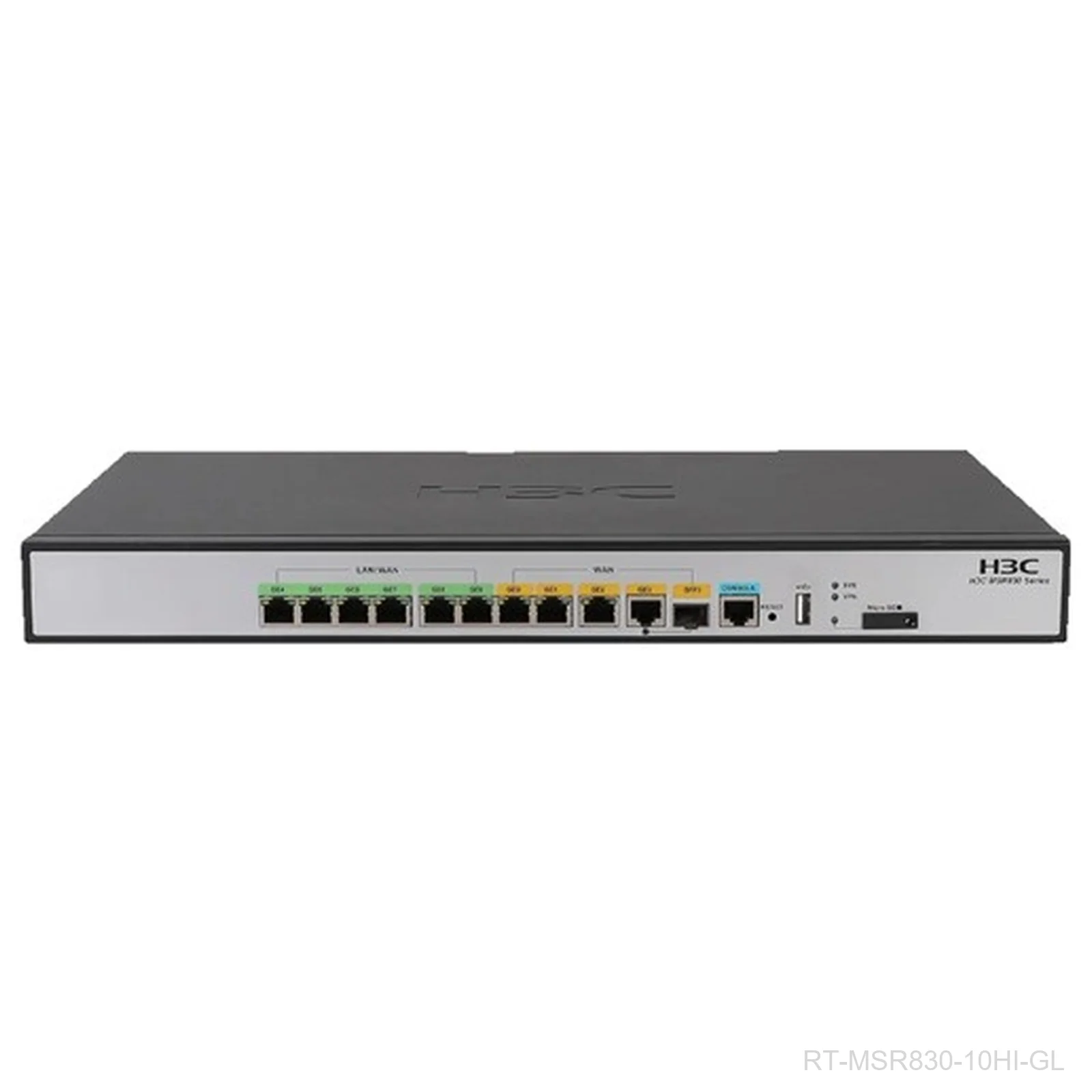 [RT-MSR830-10HI-GL] H3C RT-MSR830-10HI-GL Enterprise Router, 6x GE LAN/WAN, 3x GE, 1x SFP, 9801A1S0