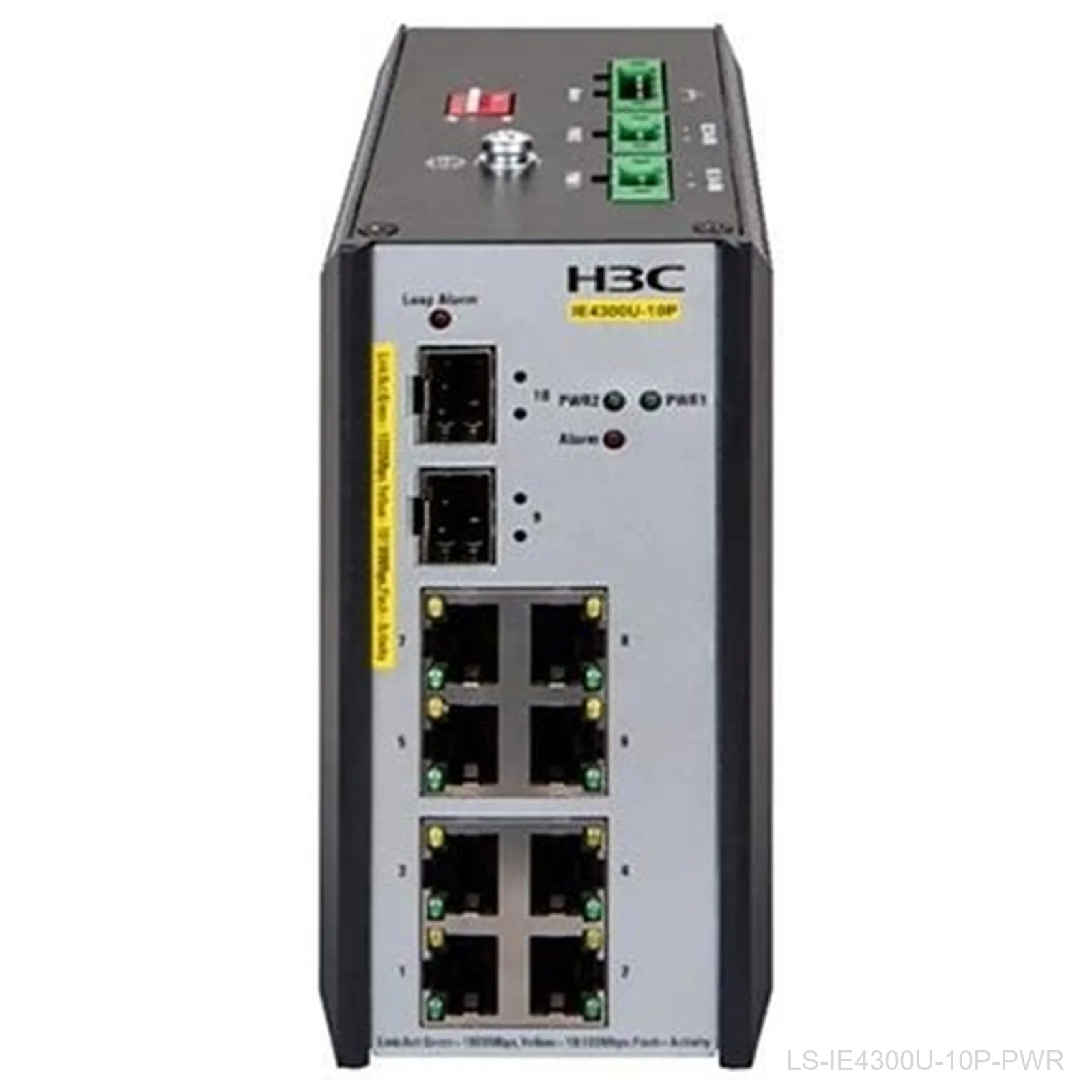 [LS-IE4300U-10P-PWR] H3C LS-IE4300U-10P-PWR 8-Port Gigabit Industrial PoE+ Switch, 100W, 2x 1G SFP, 9801A6DT