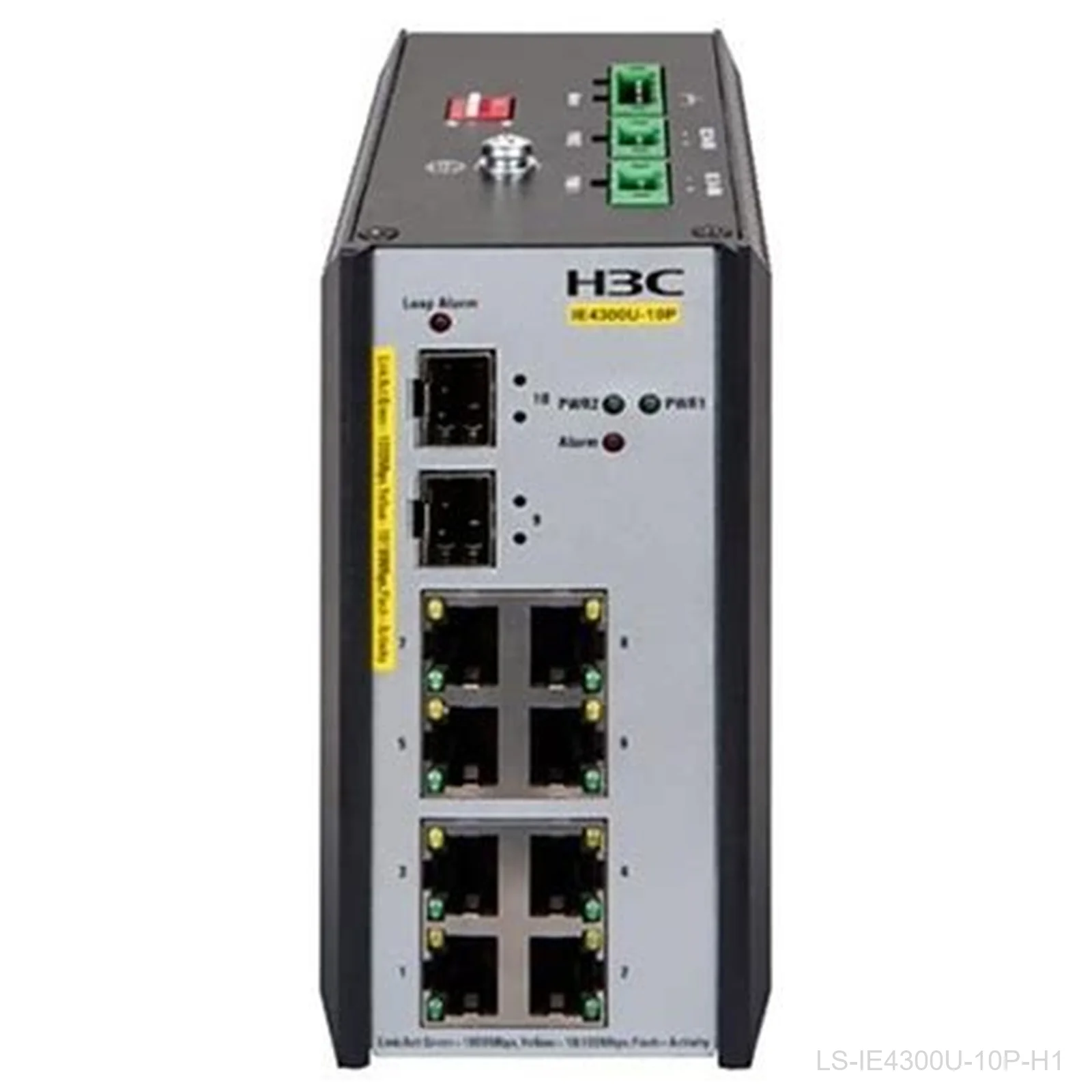 [LS-IE4300U-10P-H1] H3C LS-IE4300U-10P-H1 8-Port Gigabit Industrial Switch, 2x 1G SFP, 9801A6DW