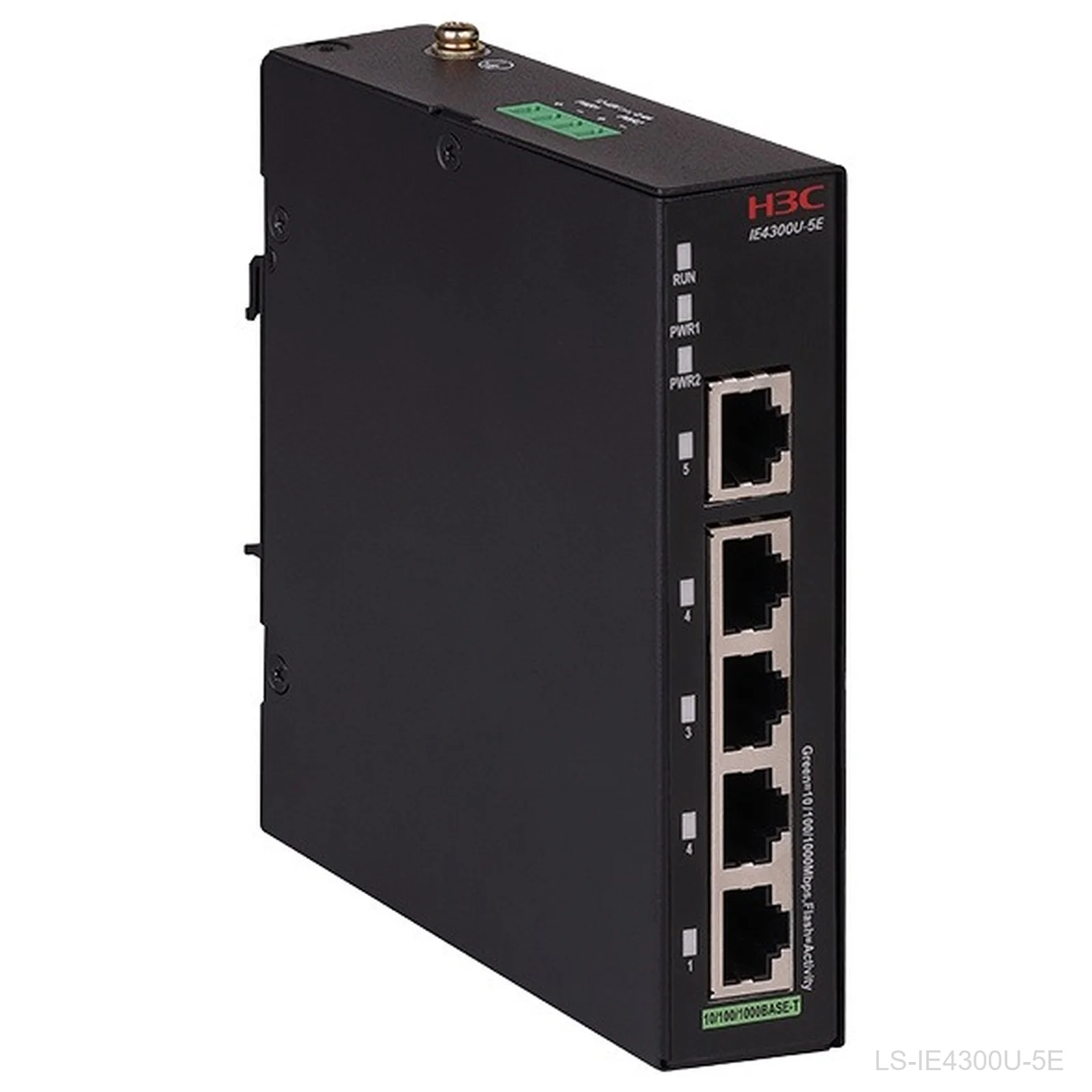 [LS-IE4300U-5E] H3C LS-IE4300U-5E 5-Port Gigabit Industrial Switch, Fanless, 9801A6DS