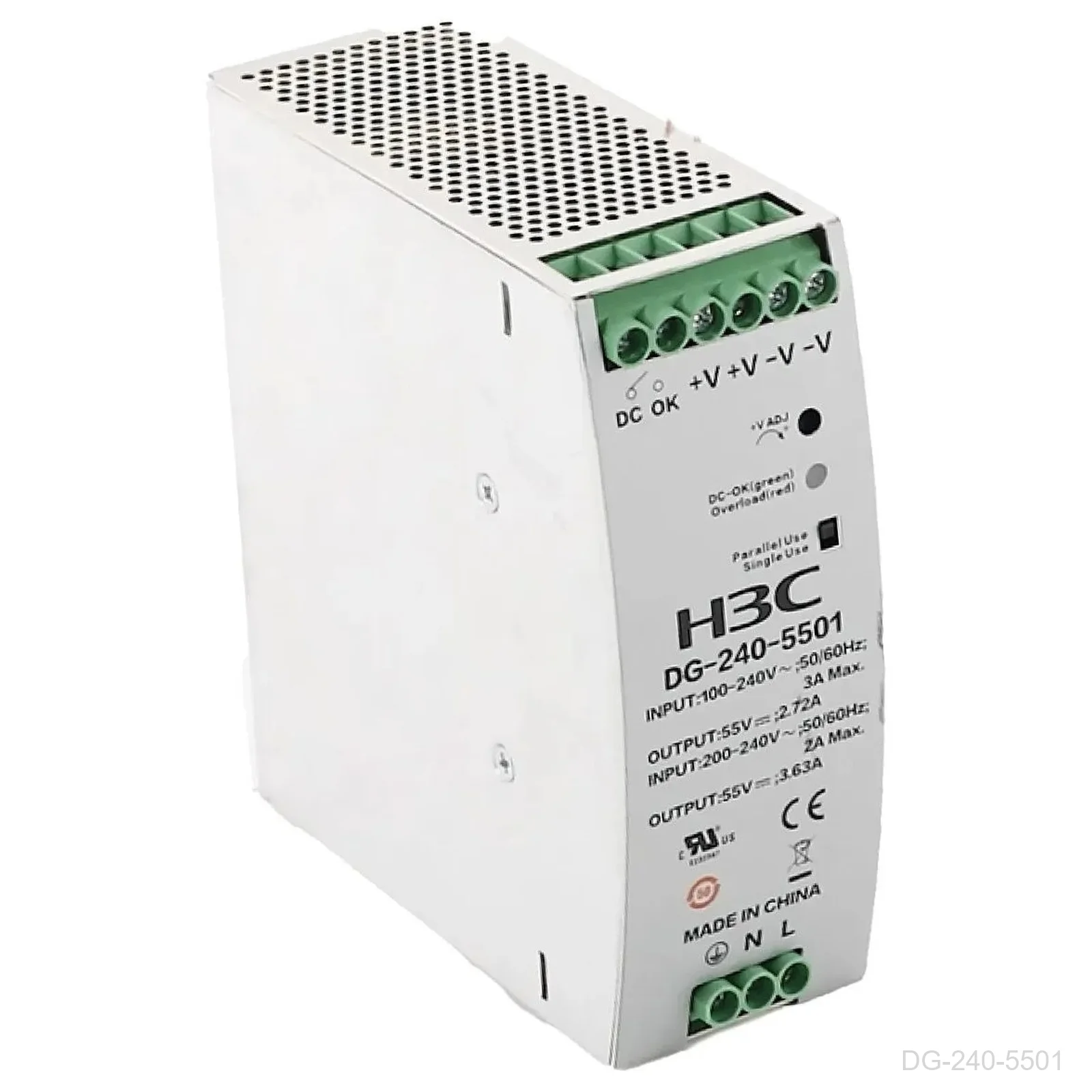 [DG-240-5501] H3C DG-240-5501 DIN-Rail 150W PoE AC Power Supply Module for Industrial Switches