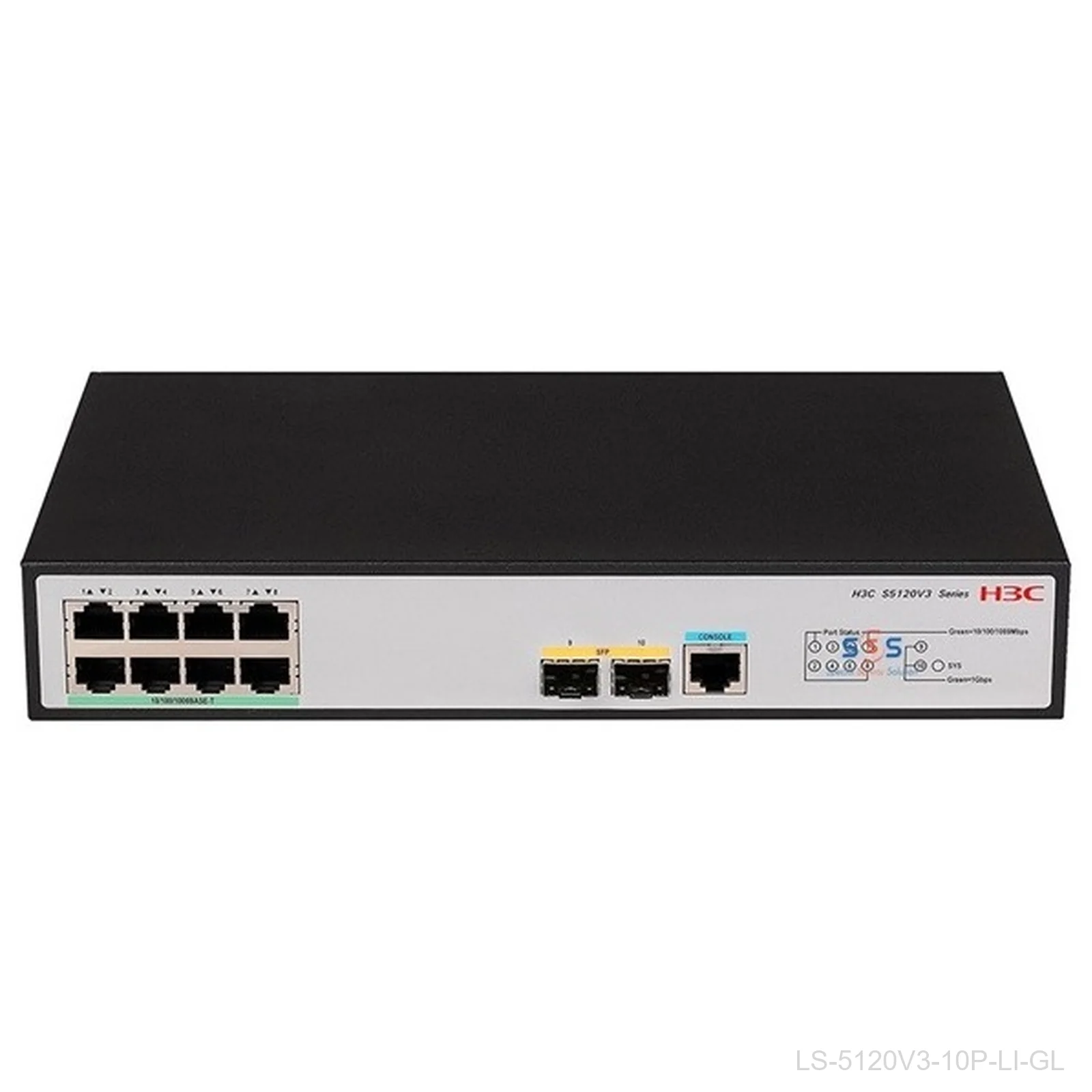 H3C LS-5120V3-10P-LI-GL 8-Port Gigabit Switch, 2x 1G SFP, 9801A41E