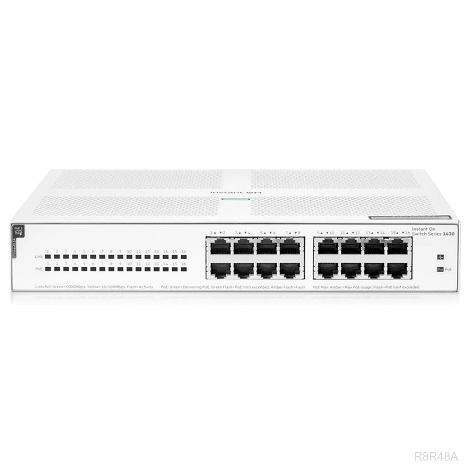 [R8R48A] HPE Networking Instant On R8R48A 1430 Series 16-Port Gigabit PoE Switch, 124W