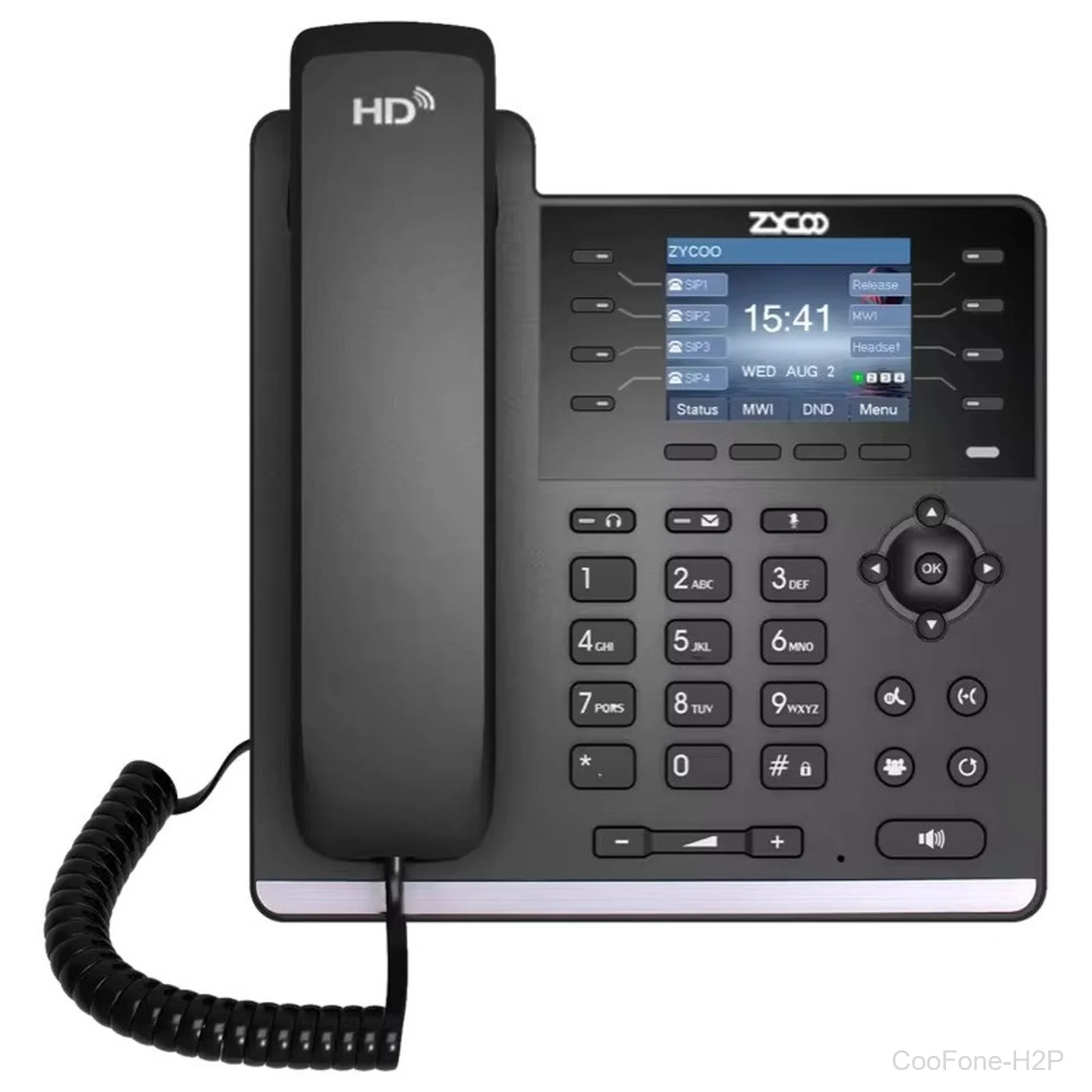 [CooFone-H2P] ZYCOO CooFone-H2P IP Phone, 2 SIP Lines, PoE, HD Voice