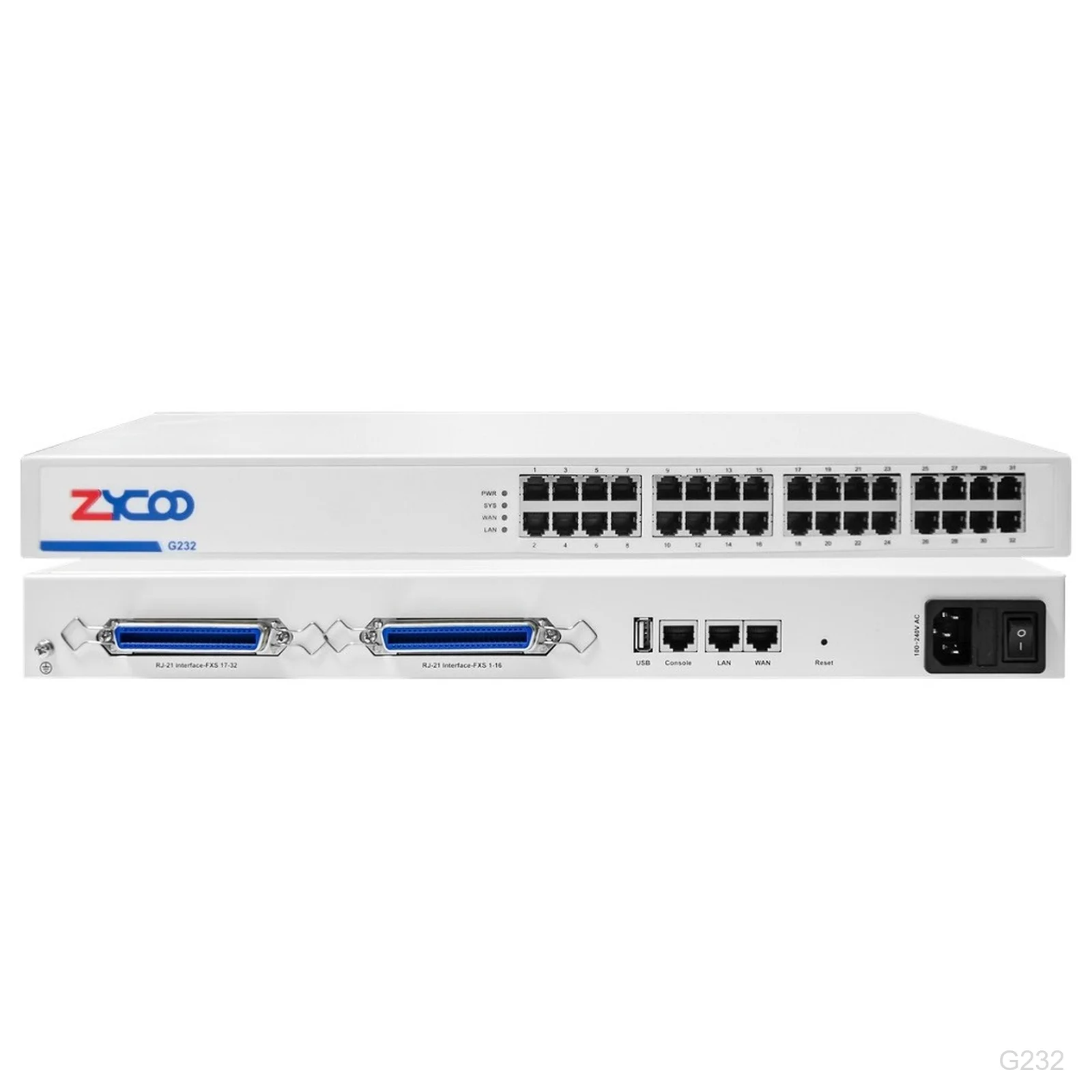 [G232] ZYCOO G232 FXS VoIP Gateway, 32 Ports