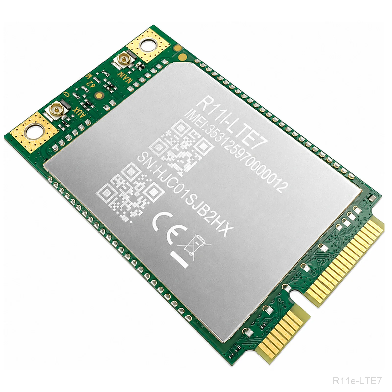 [R11e-LTE7] Mikrotik,3G/4G/LTE miniPCi-e card with 2 x u.FL connectors for International bands 1/3/5/7/8/20/28/32/38/40/41, CAT7