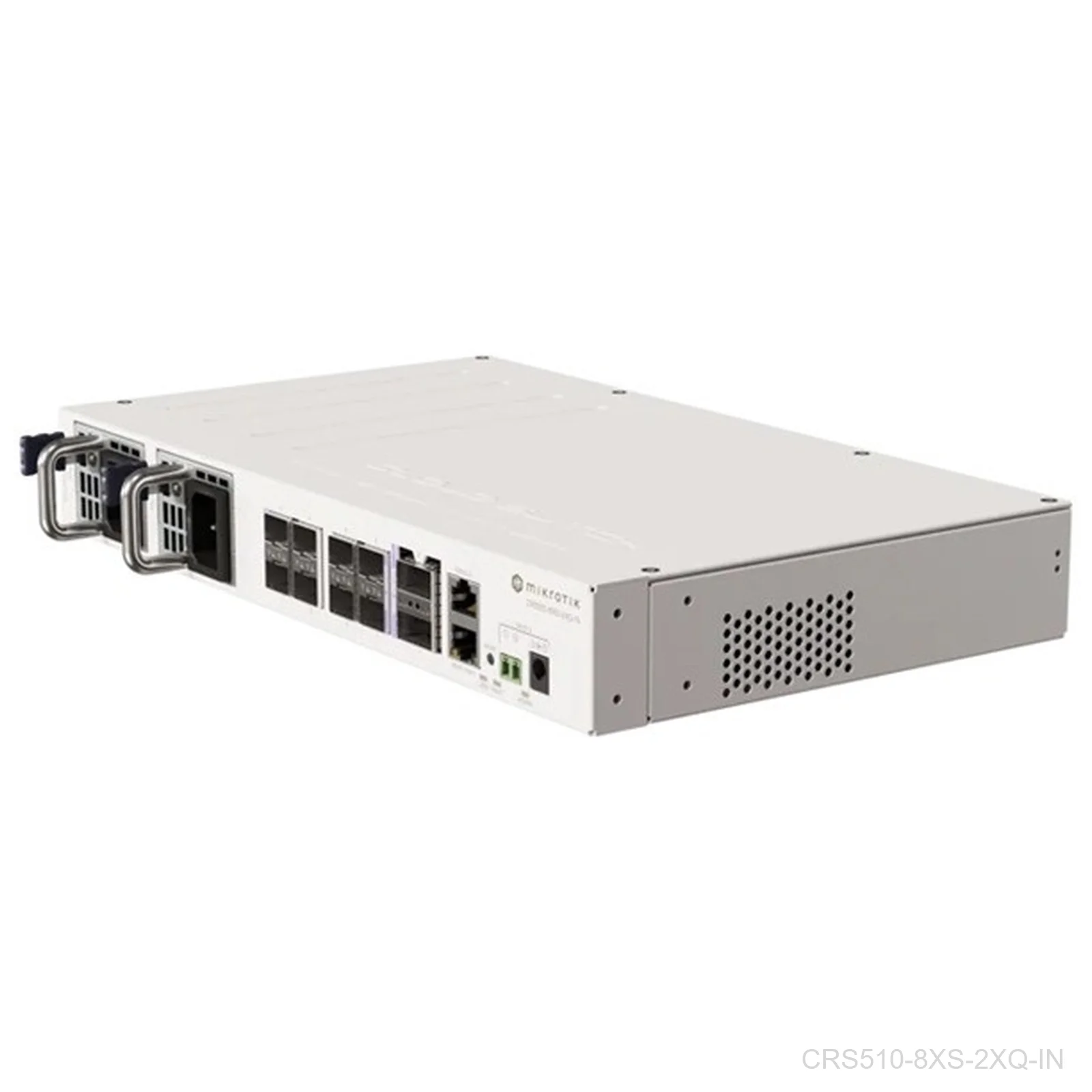 [CRS510-8XS-2XQ-IN] Mikrotik, Cloud Router Switch 510-8XS-2XQ-IN with QCA9531 650MHz CPU, 128 MB RAM, 98DX4310 switch chip,