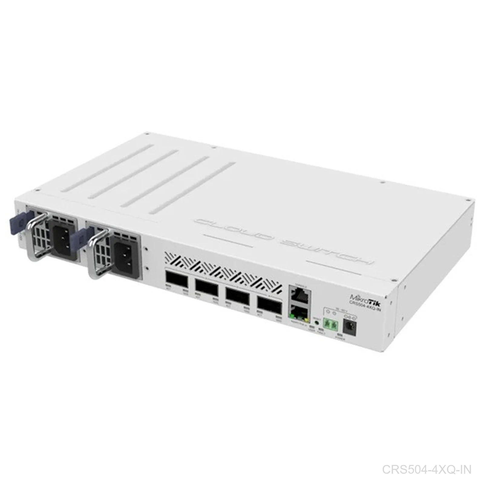 [CRS504-4XQ-IN] Mikrotik,Cloud Router Switch 504-4XQ-IN with QCA9531 650MHz CPU, 16 x 25G port 98DX4310 switch chip, 64 MB RAM, 4 x 100G QSFP28 ports