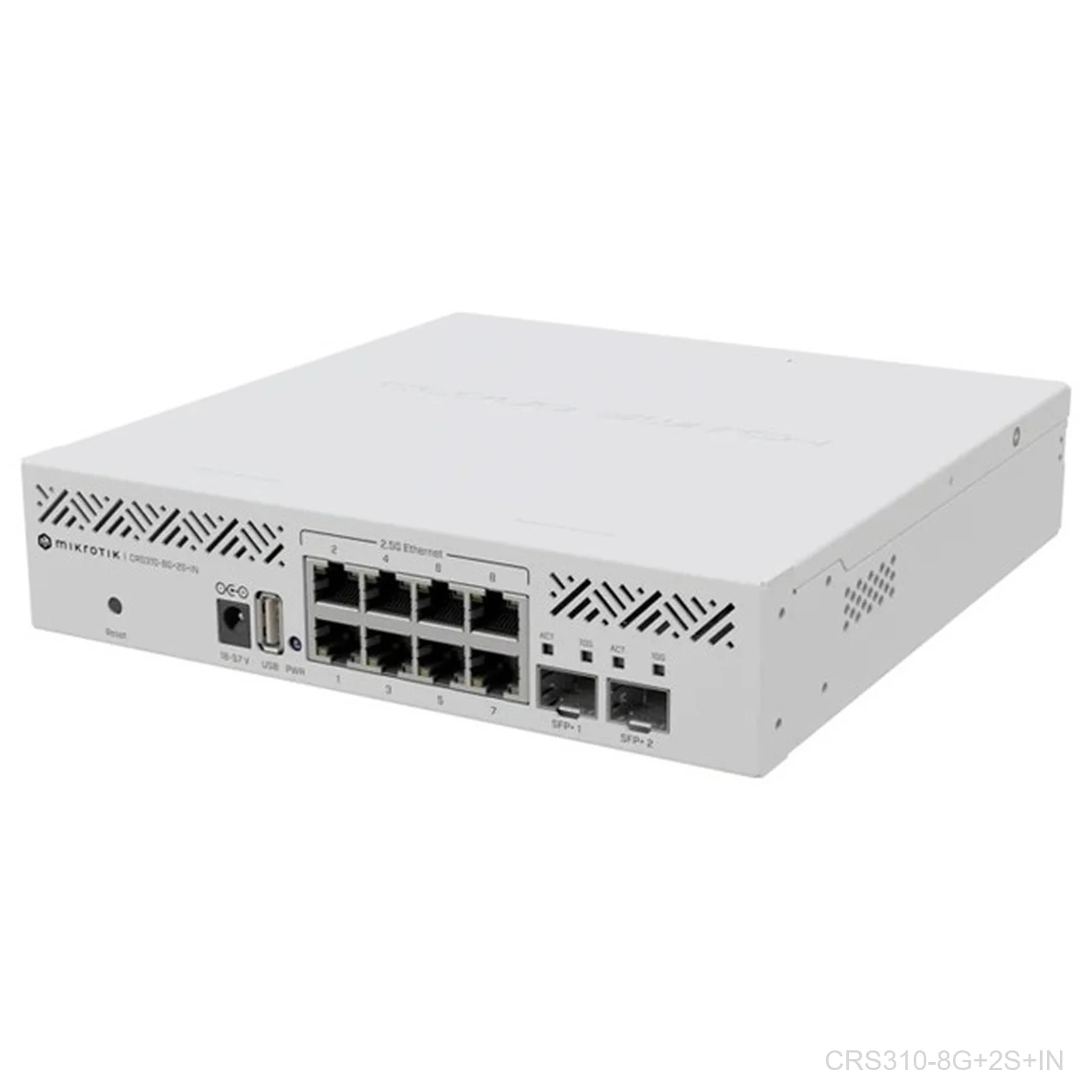 [CRS310-8G+2S+IN] Mikrotik,Cloud Router Switch 310-8G+2S+IN with 800 Mhz CPU, 256 MB RAM, 8 x 2.5Gigabit Ethernet ports, 2 x SFP+ cages , RouterOS L5,
