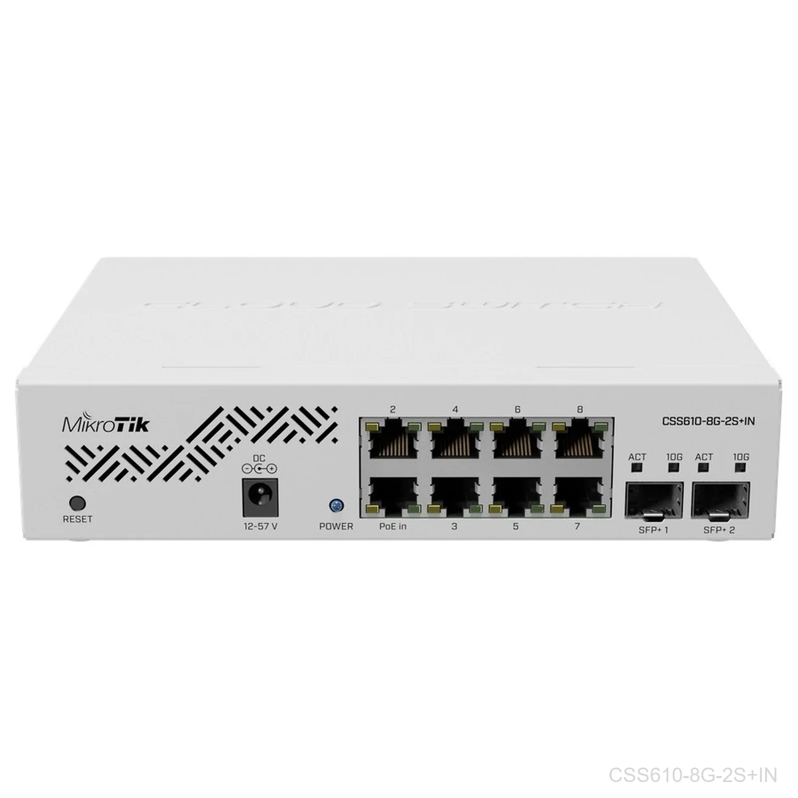 [CSS610-8G-2S+IN] Mikrotik,Eight 1G Ethernet ports and two SFP+ ports for 10G fiber connectivity