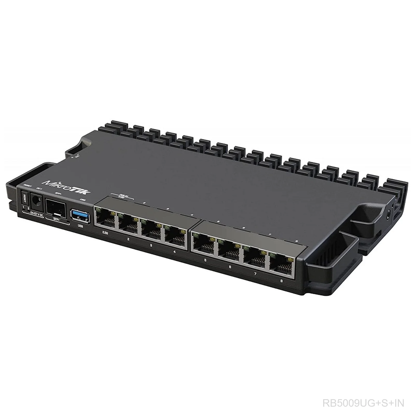 Mikrotik RB5009UG+S+IN router with PoE-in and PoE-out on all ports. Perfect for small and medium ISPs. 2.5 Gigabit Ethernet