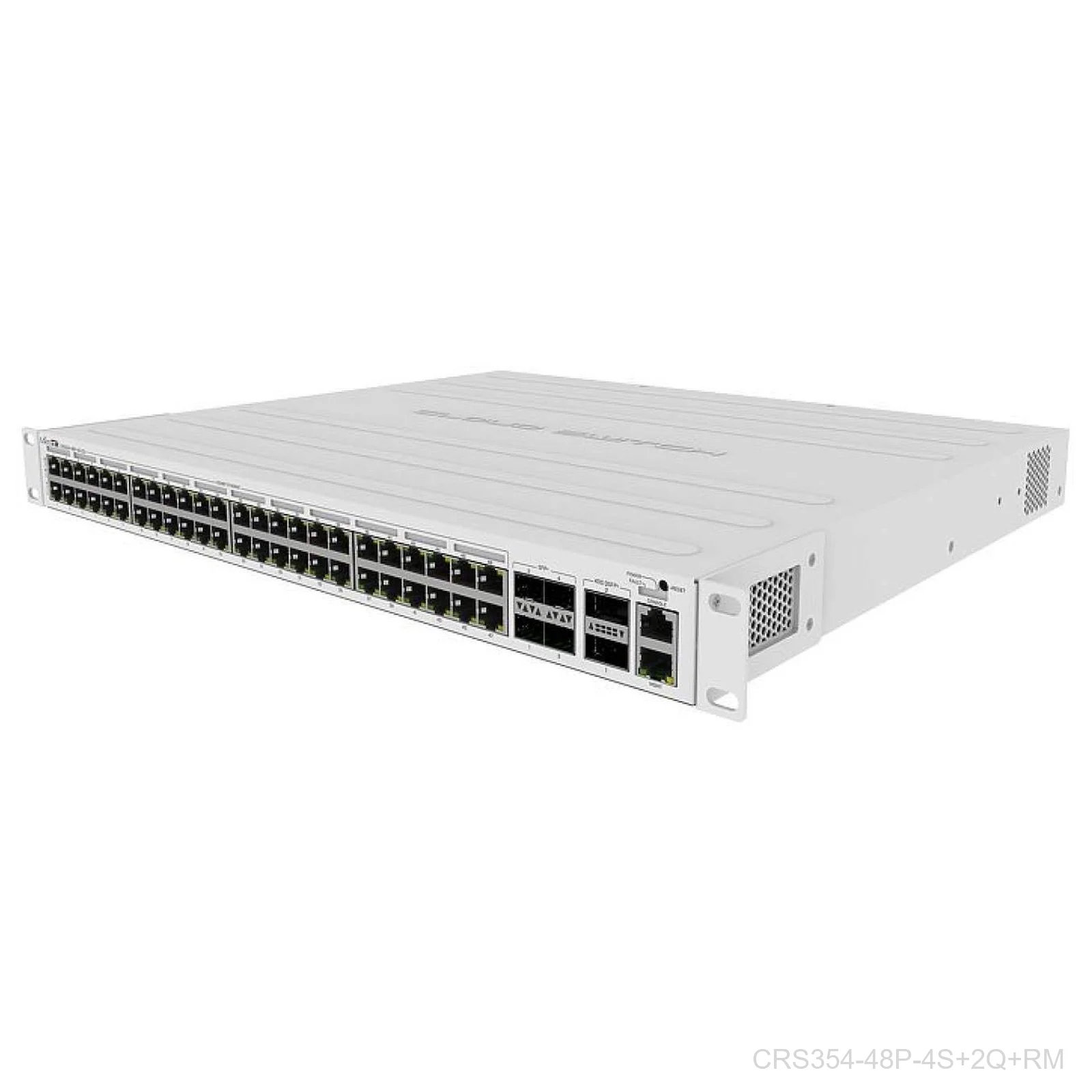 [CRS354-48P-4S+2Q+RM] Mikrotik CRS354-48P-4S+2Q+RM 24 port Gigabit Ethernet router/switch with four 10Gbps SFP+ ports in 1U rackmount case