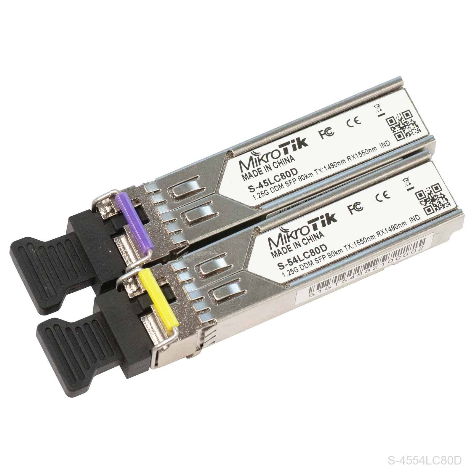 [S-4554LC80D] MikroTik Pair of SFP 1.25G module for 80km links with Single LC-connectors