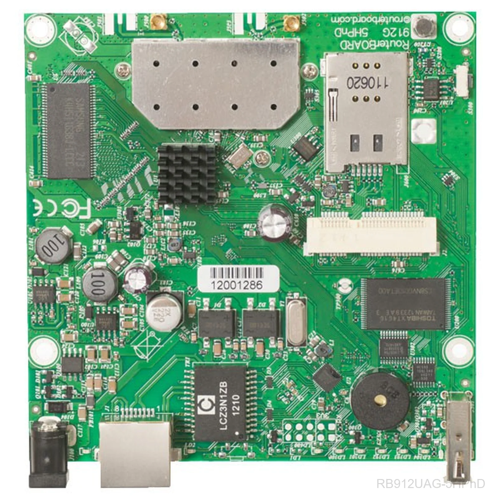 [RB912UAG-5HPnD] MikroTik 600MHz CPU, 64MB RAM, 1xGigabit Ethernet, onboard 5Ghz wireless, miniPCI-express, USB, SIM slot, RouterOS L4