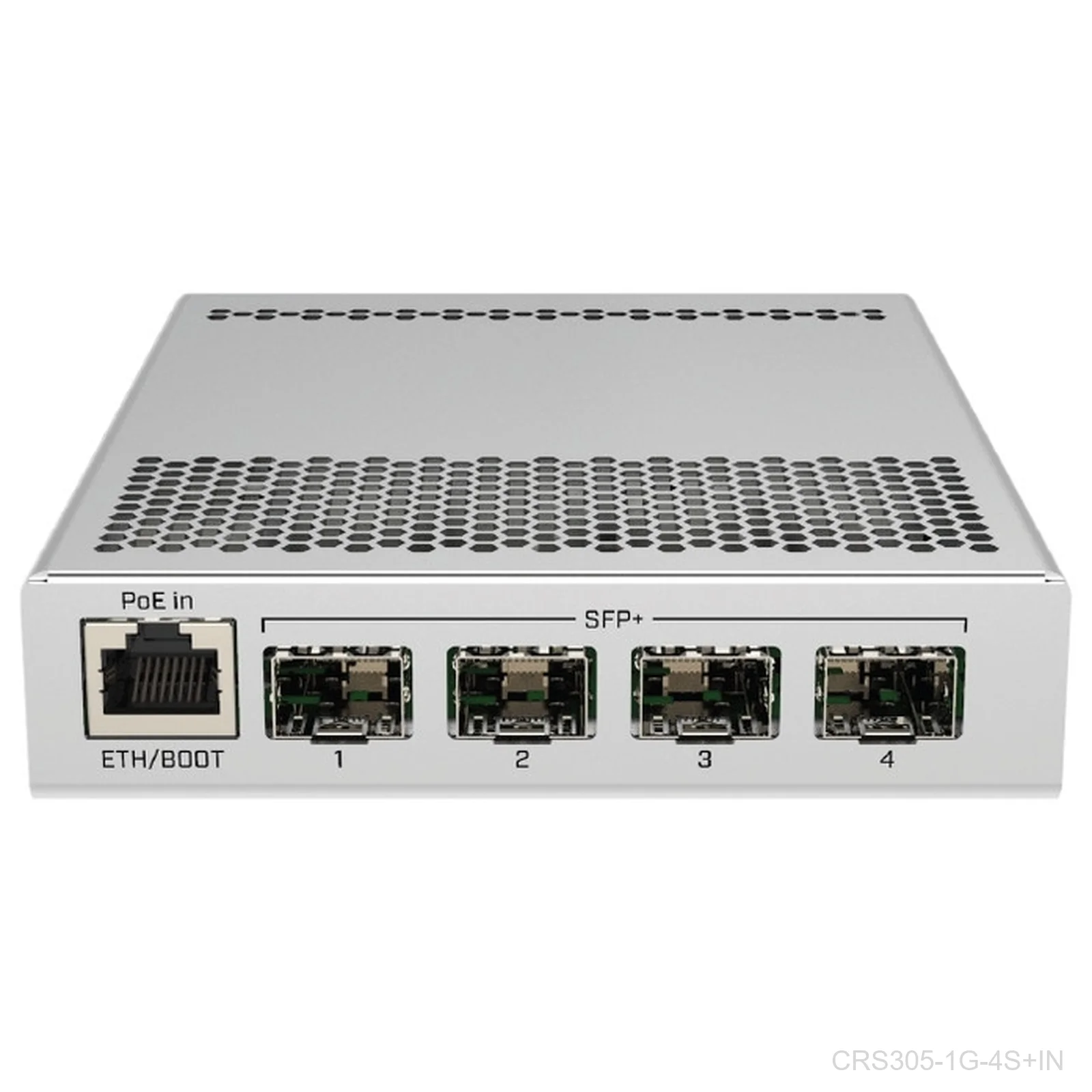 [CRS305-1G-4S+IN] Mikrotik CRS305-1G-4S+IN Five-port desktop switch with one Gigabit Ethernet port and four SFP+ 10Gbps ports