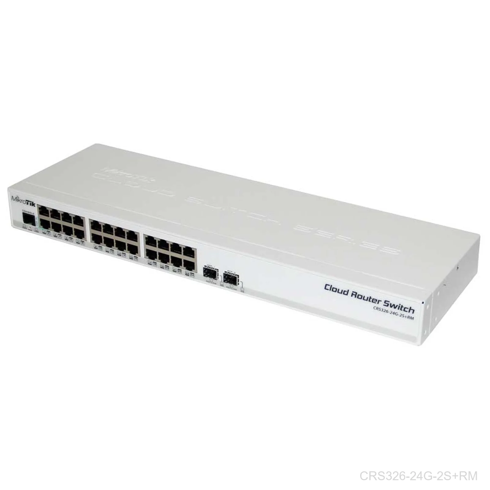 [CRS326-24G-2S+RM] Mikrotik CRS326-24G-2S+RM 24 Gigabit port switch with 2 x SFP+ cages in 1U rackmount case, Dual boot