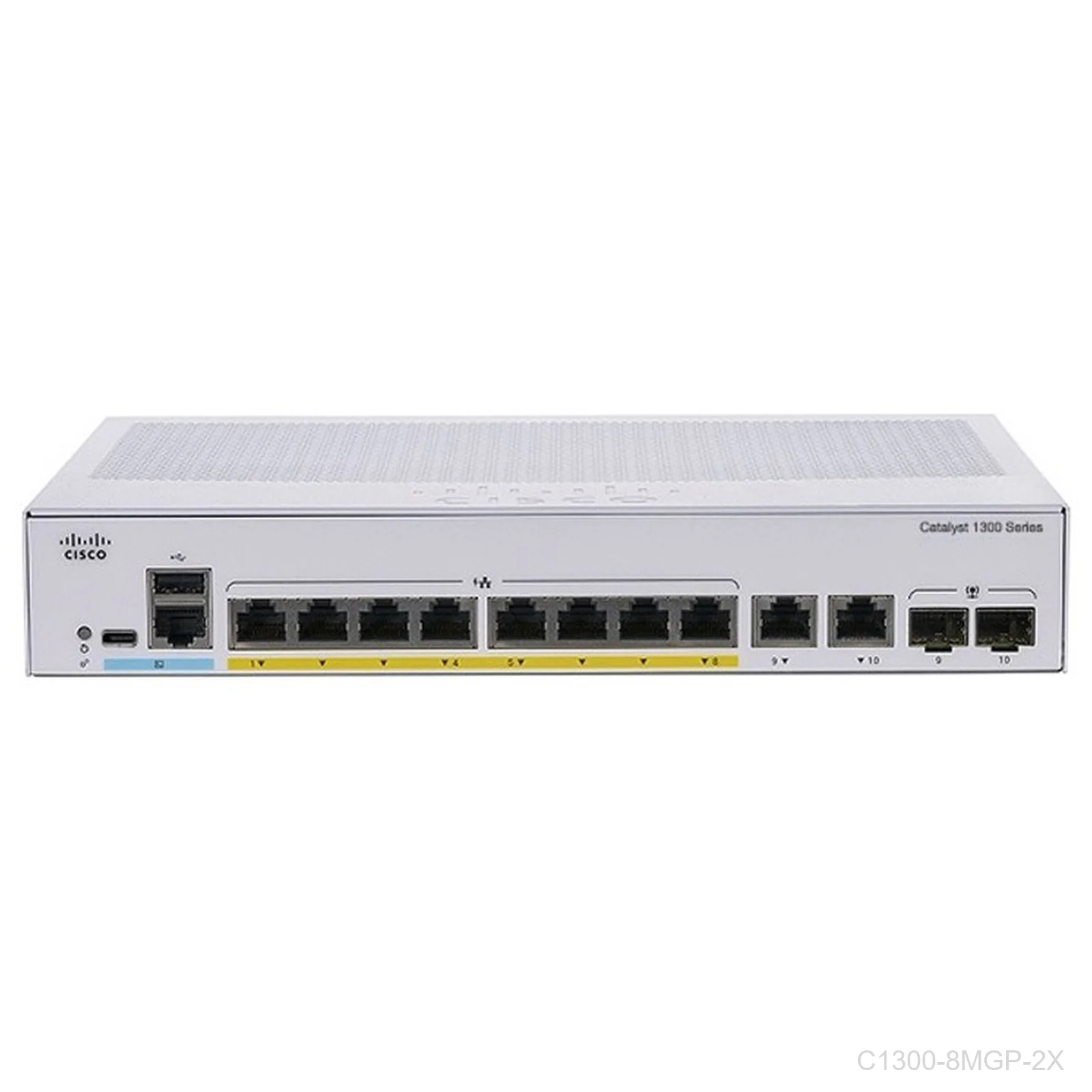 [C1300-8MGP-2X] Cisco C1300-8MGP-2X, 4 x 1G POE+ and 4 x 2.5G POE+ 120W, with 2 x 10G SFP+ uplink, Layer 3 Catalyst Switch