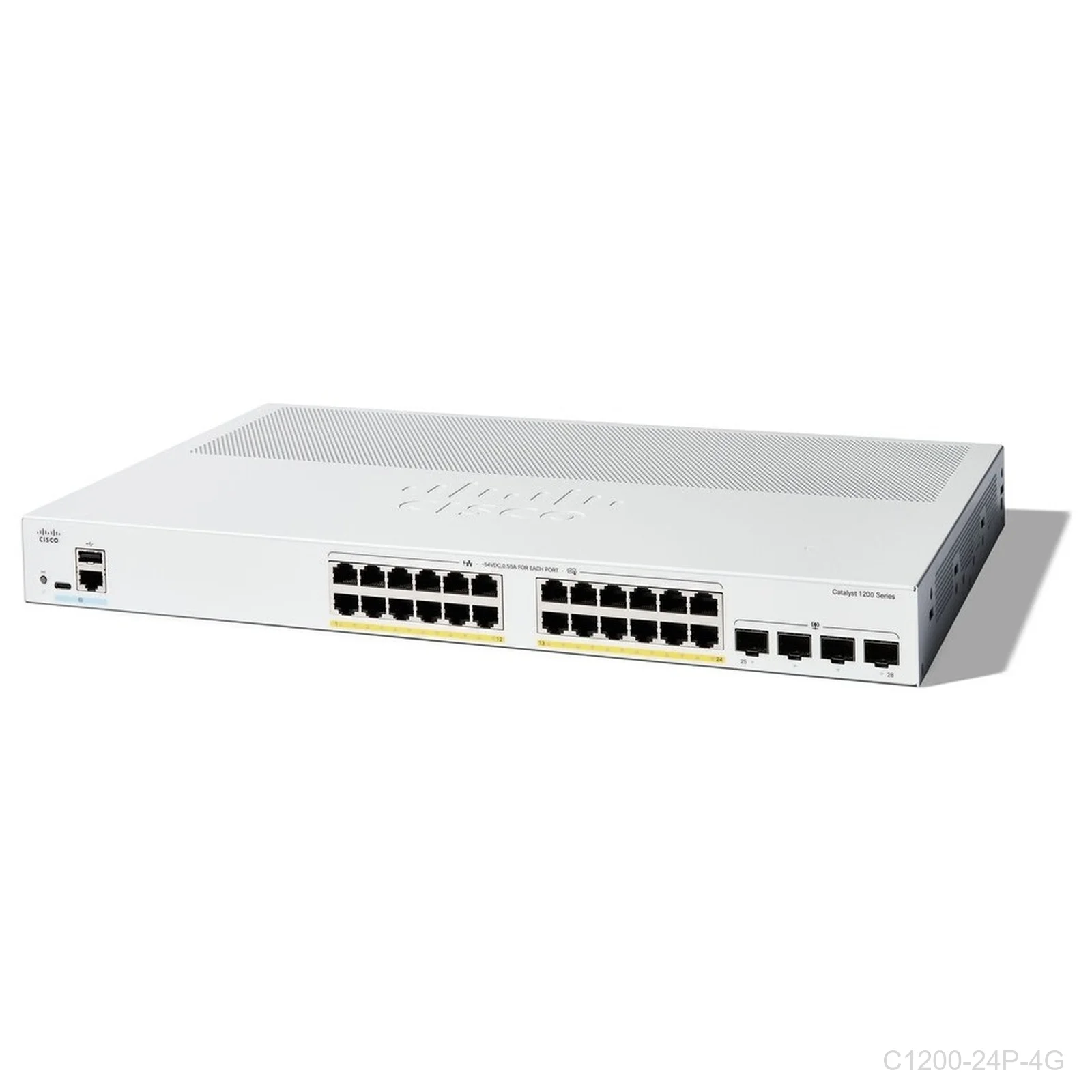 Cisco C1200-24P-4G, 24 ports Giga POE+ 195W + 4 x 1G SFP uplink ports, Catalyst Switch